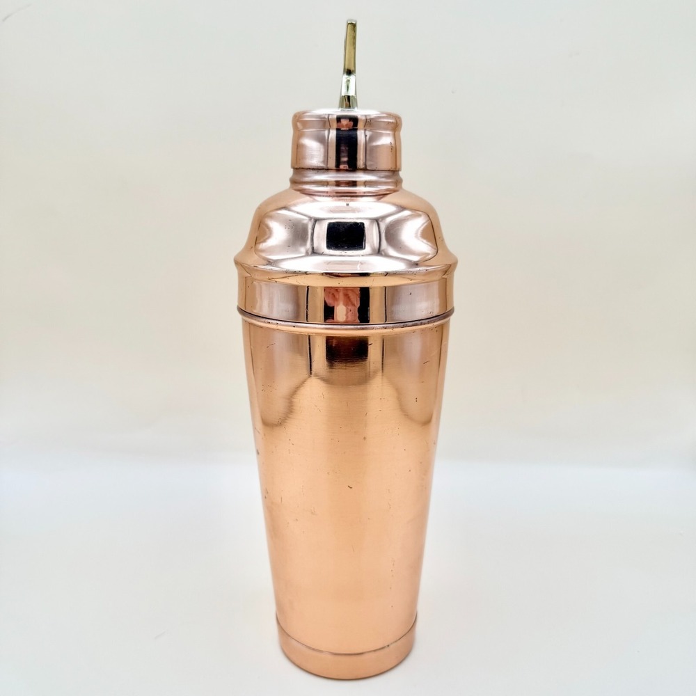 Pottery Barn Copper Martini Shaker w/ Brass Handle 10" Barware Drink Mixer - Picture 6 of 9